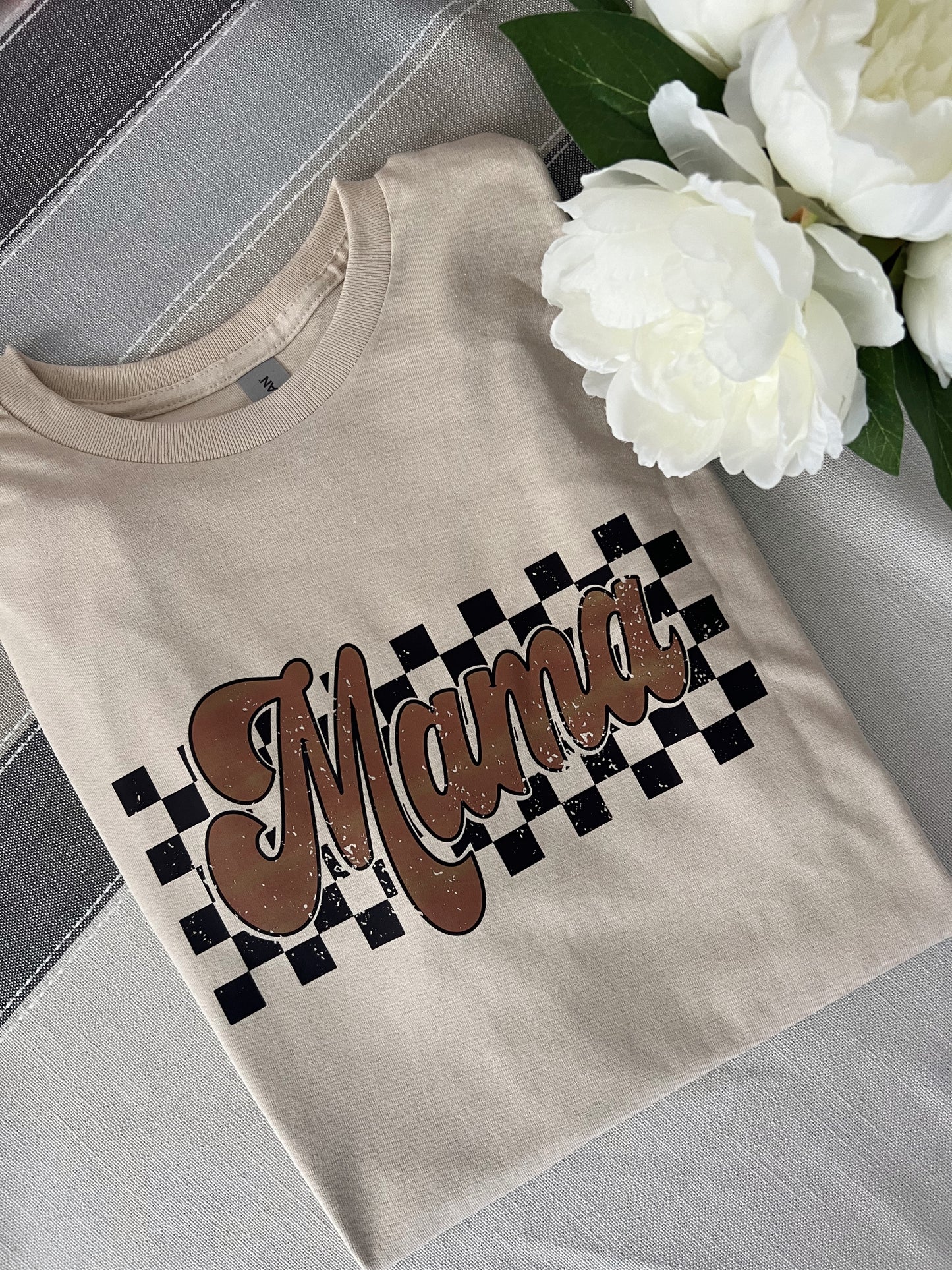 Checkerboard Mama Tee