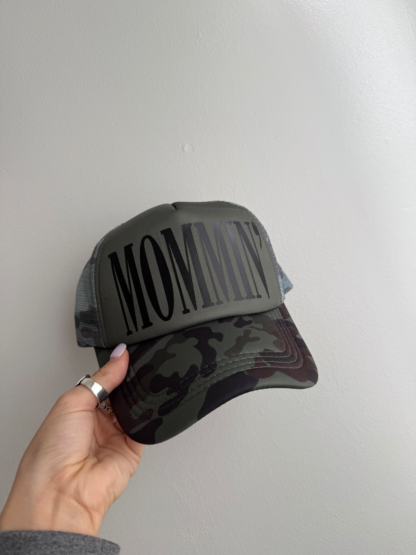 Camo Mommin Trucker