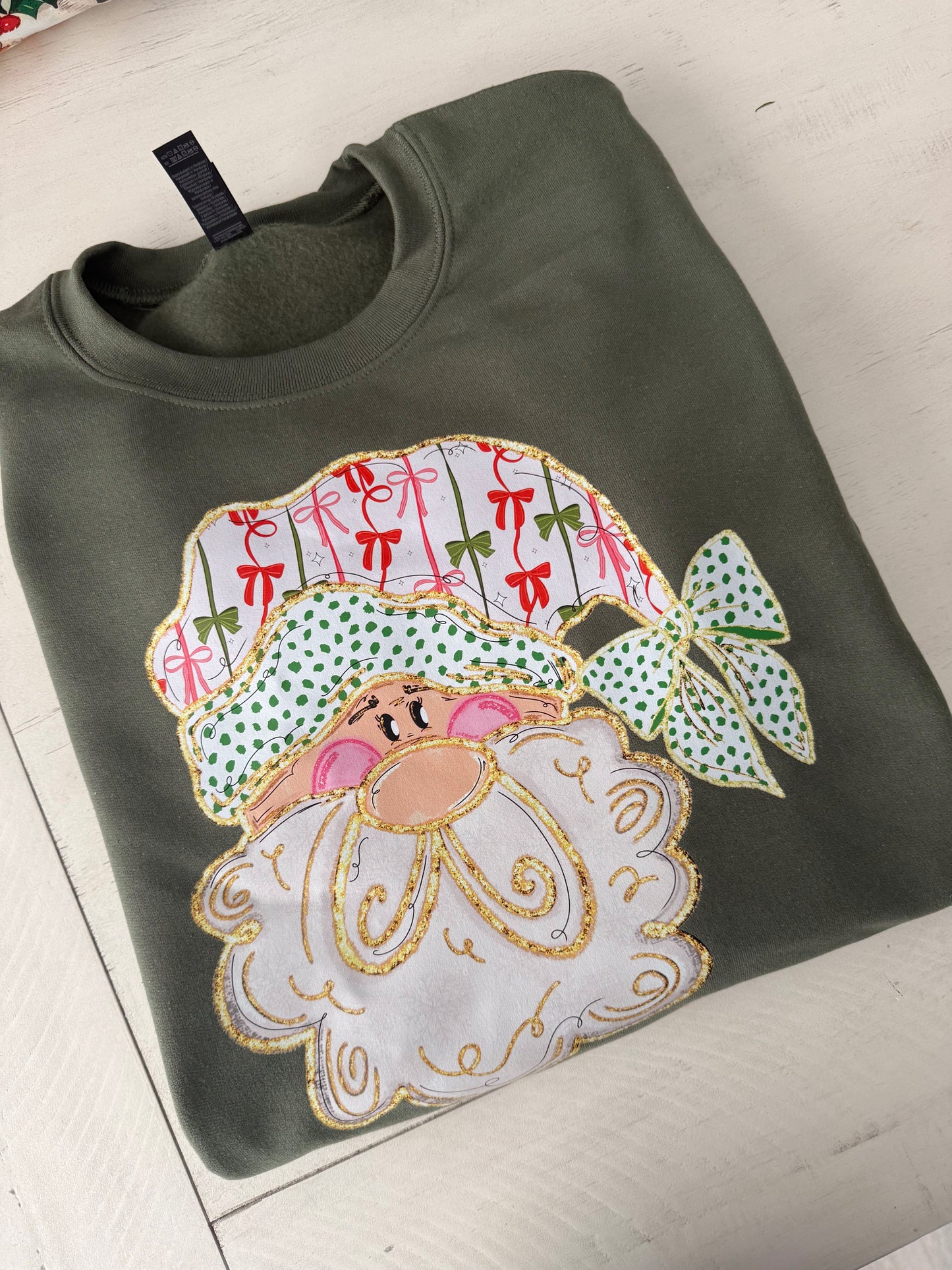 Bow Santa Crewneck