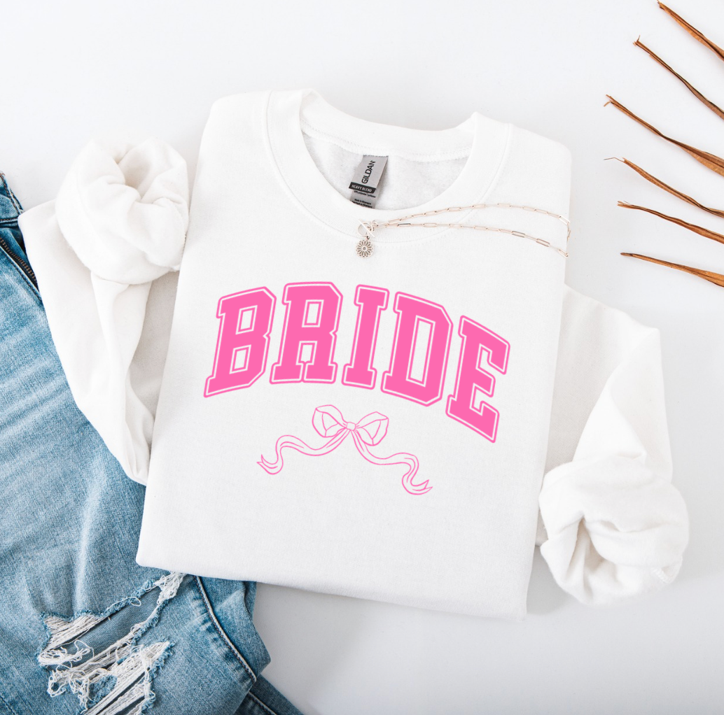 Pink Bride Bow Crewneck