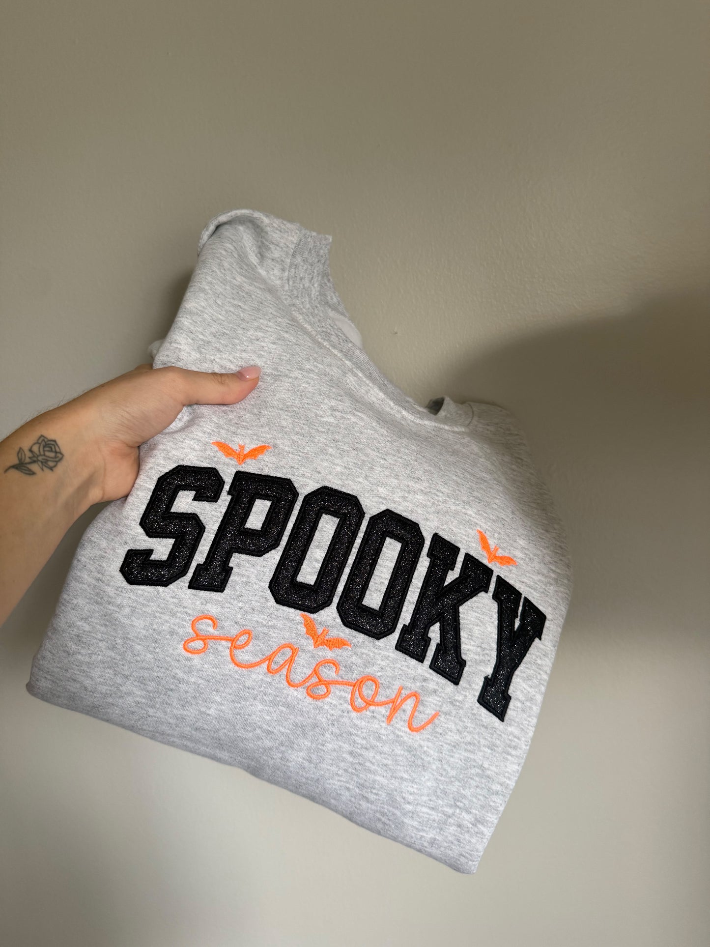 Spooky Season Glitter Embroidered Crewneck