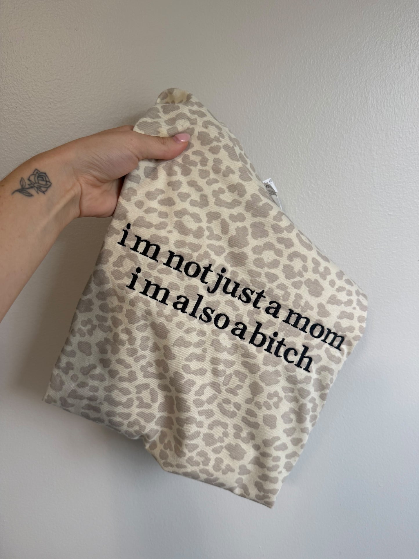 Not Just A Mom Leopard Tee