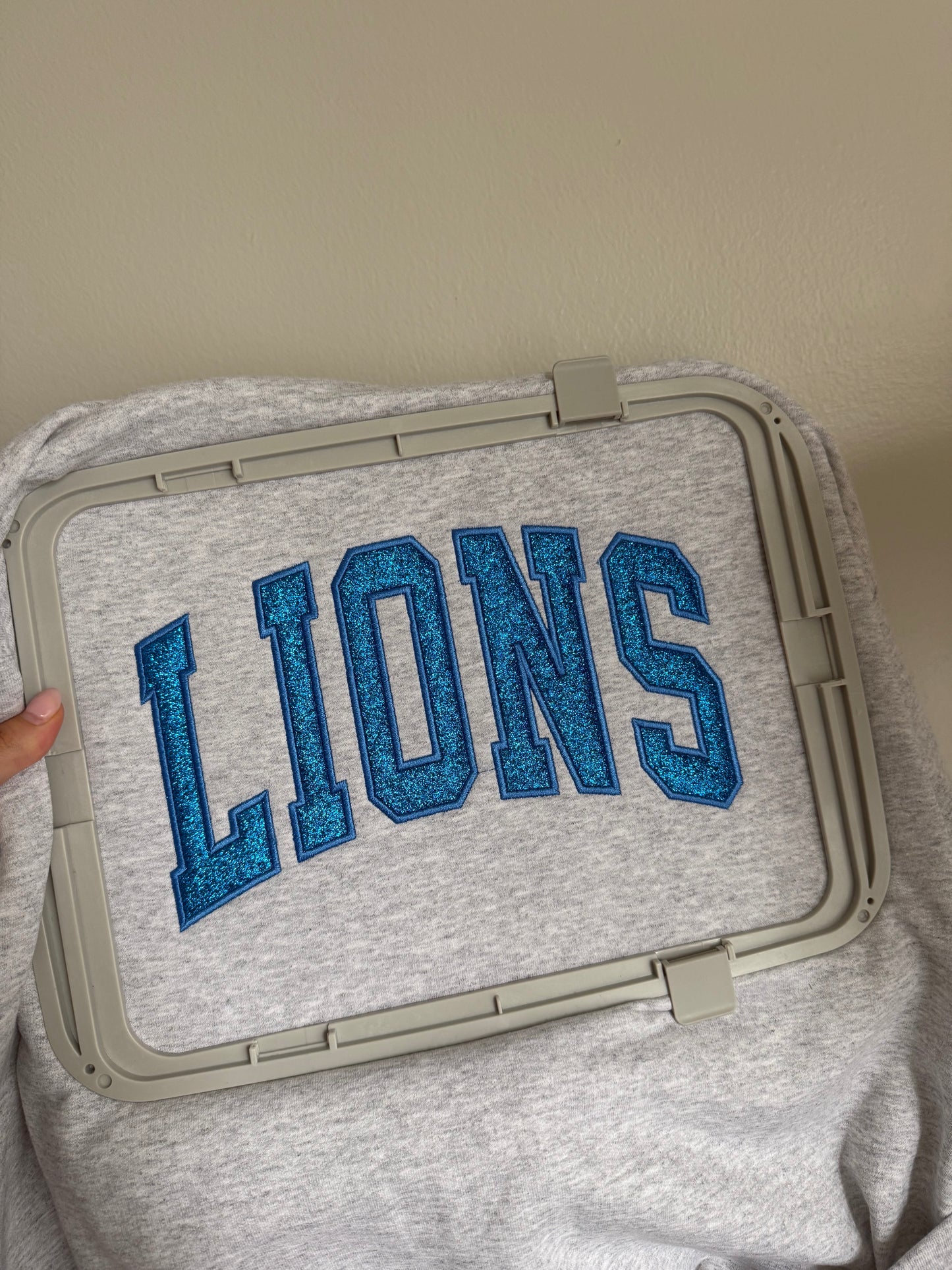 Glitter Lions Embroidered Crewneck Sweatshirt