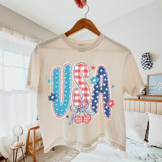 Coquette USA Crop Tee