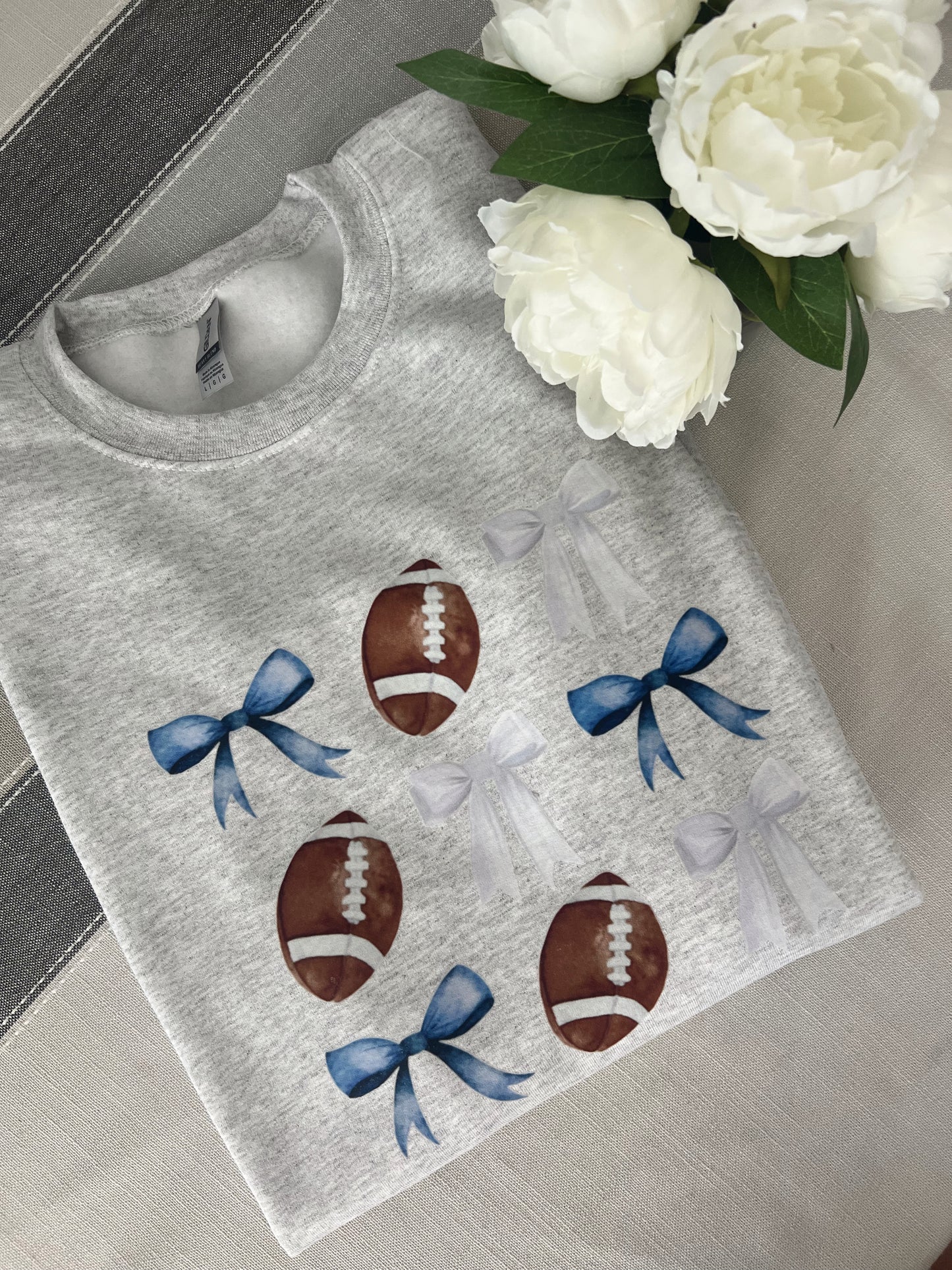 Football Bows Crewneck