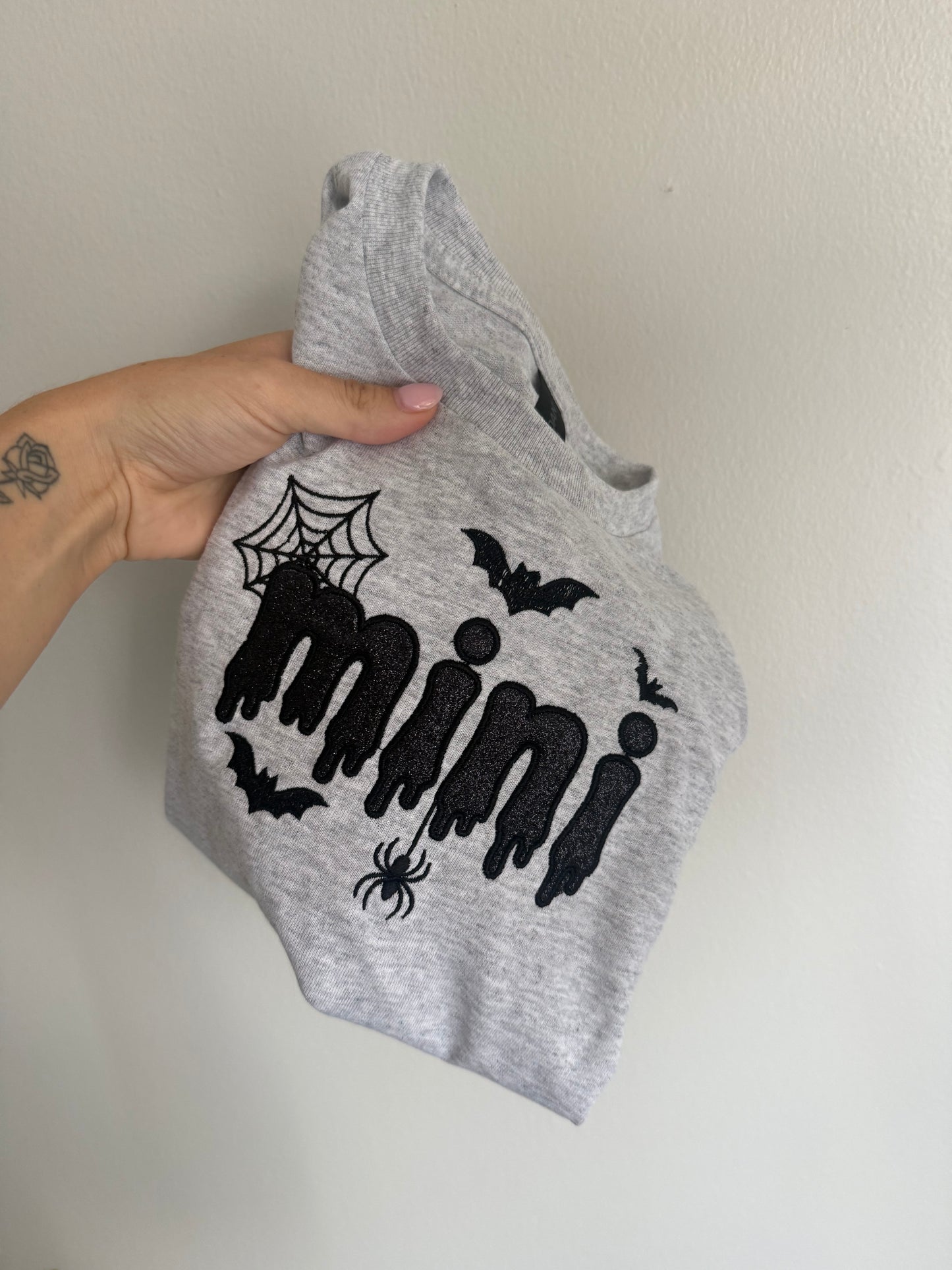 Embroidered Halloween Mini Sweatshirt