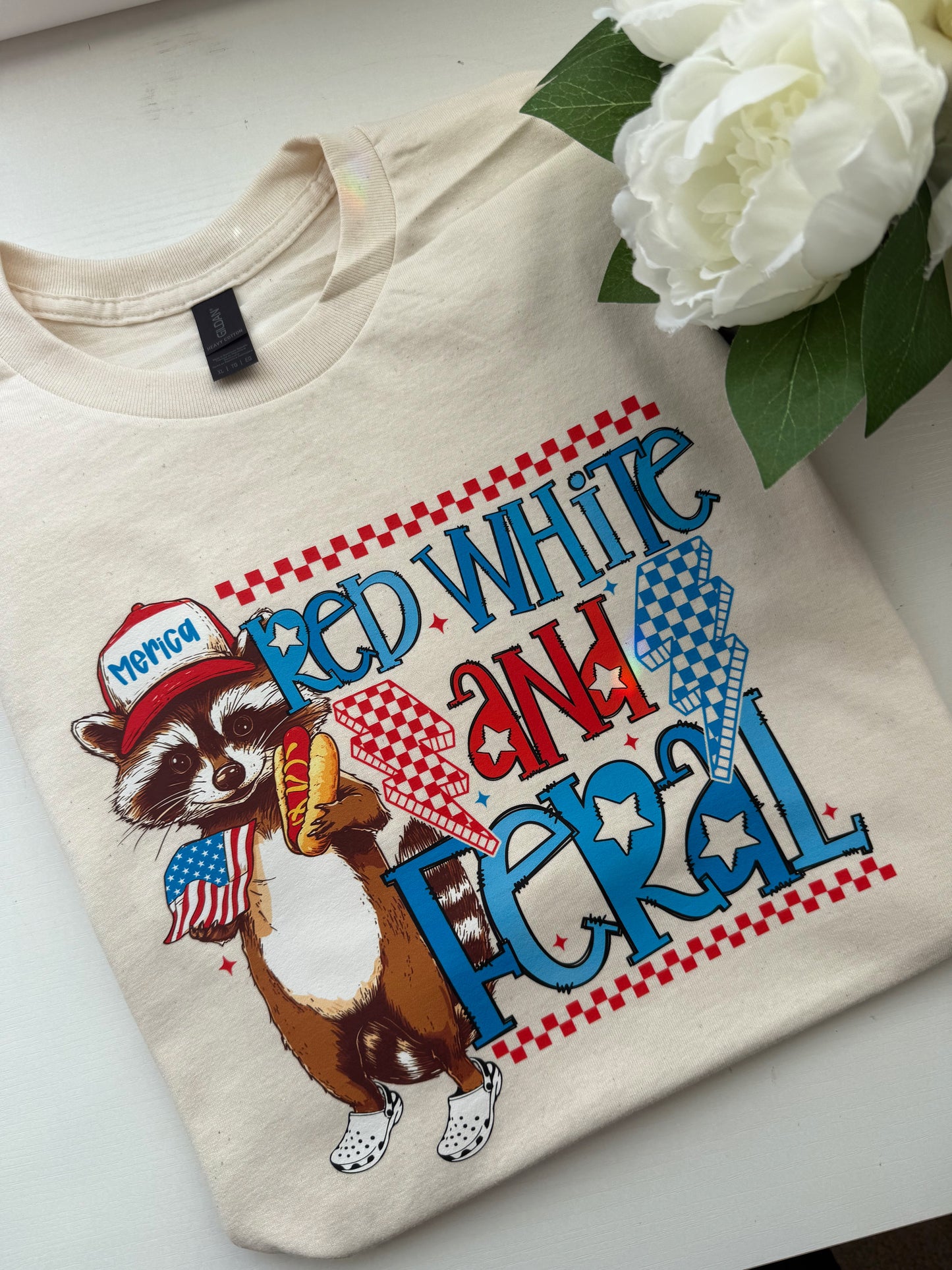 Red White & Feral Tee