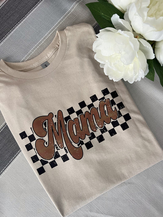 Checkerboard Mama Tee