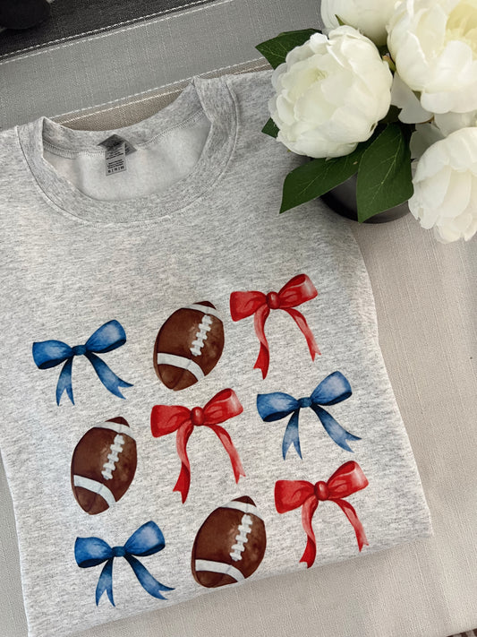 Football Bows Crewneck
