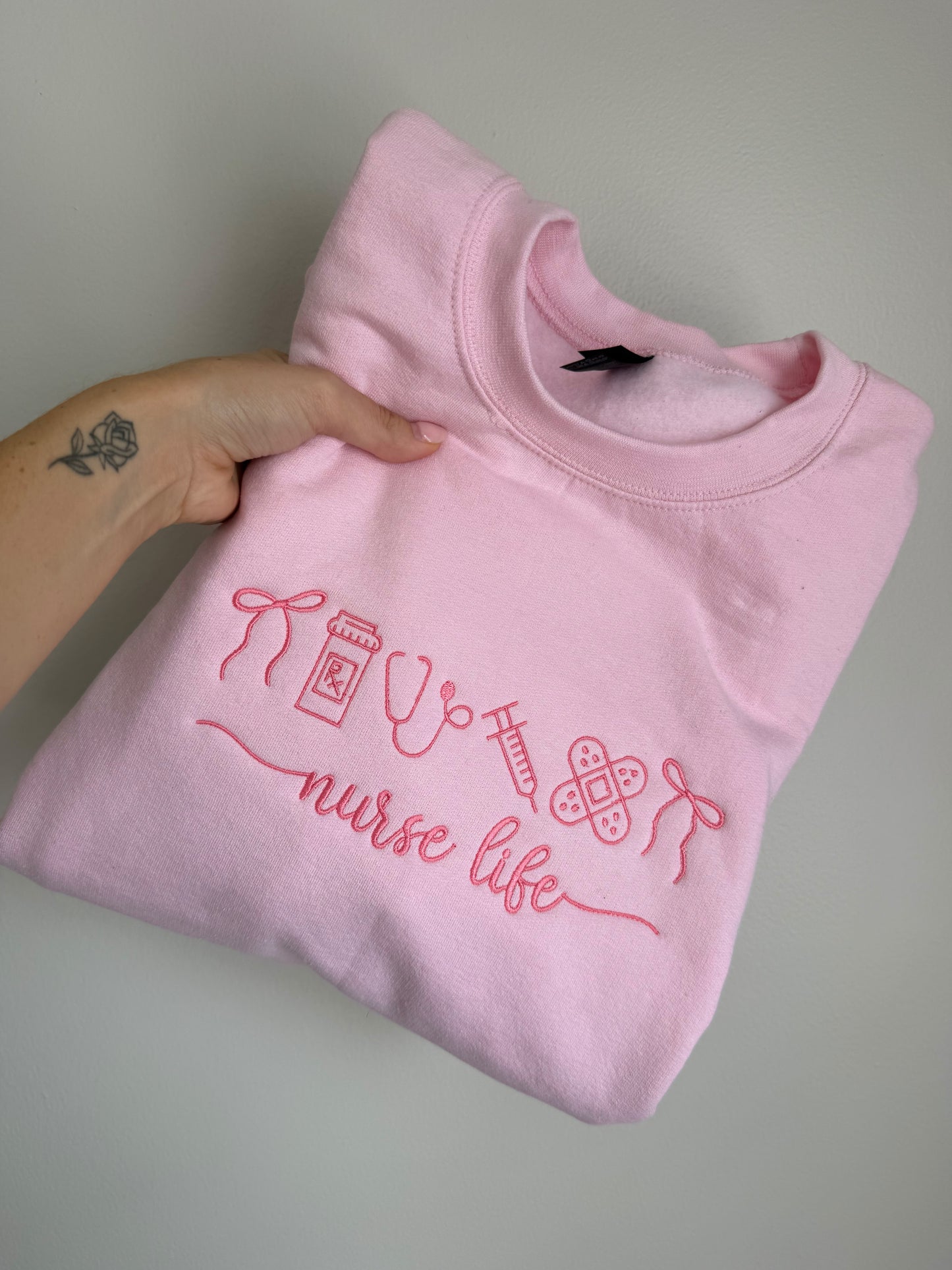 Nurse Life Embroidered Sweatshirt