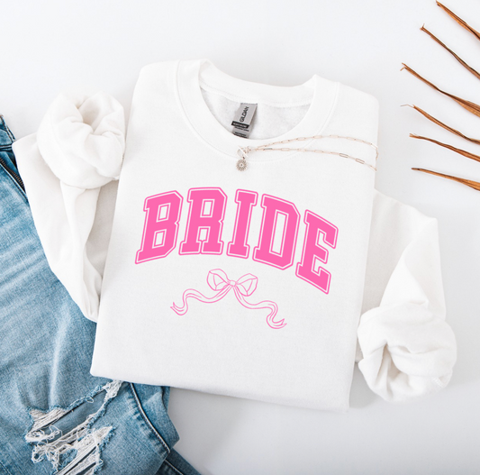 Pink Bride Bow Crewneck