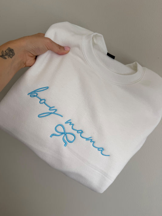 Embroidered Boy Mama Sweatshirt