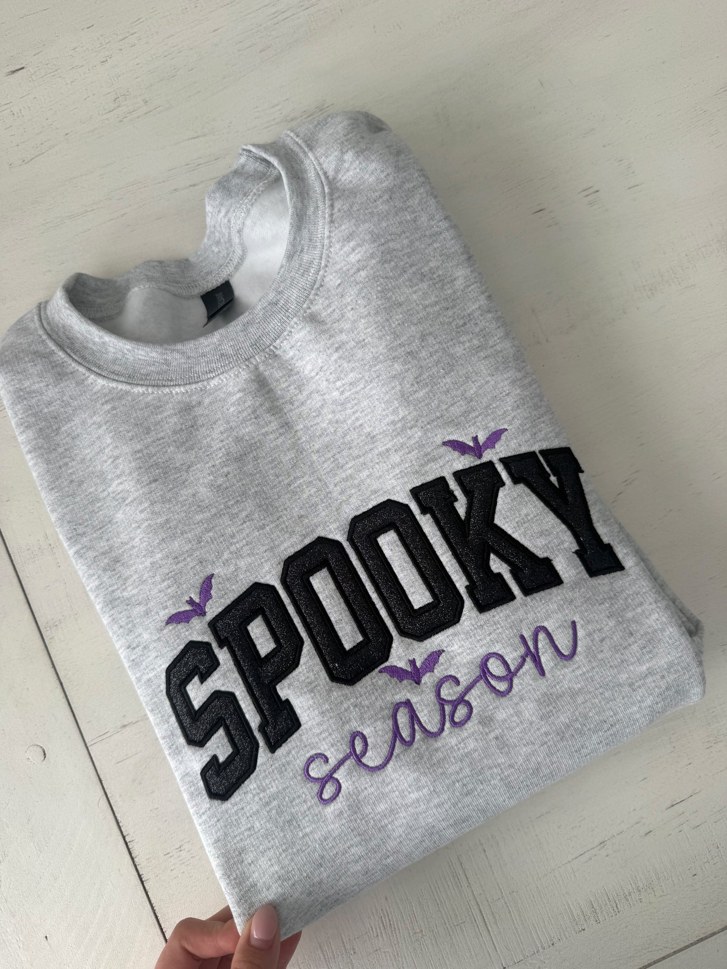 Spooky Season Glitter Embroidered Crewneck