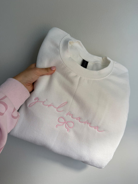Embroidered Girl Mama Sweatshirt